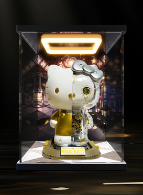 回型灯展示盒适用 三丽鸥hello kitty凯蒂猫白金大体半机械积木