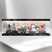 川帝适用10361圣诞特快列车一体式 氛围立牌防尘灯箱亚克力展示盒