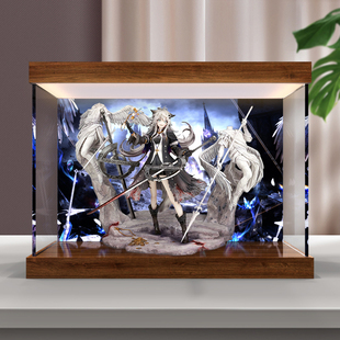 灯箱款亚克力展示柜适用明日方舟 拉普兰德 典雅噩兆手办潮玩模型