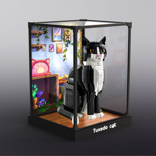 适用le高21349燕尾服猫 创意IDEAS系列 模型亚克力高清透明展示盒