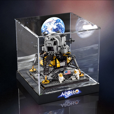 亚克力展示盒 10266积木模型玩具透明防尘罩LEGO阿波罗11号登月舱