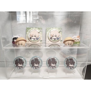 谷子吧唧收纳盒透明桌面收纳架书桌面盲盒动漫周边谷子徽章展示架