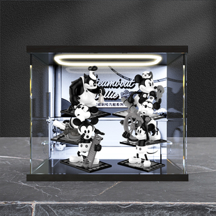 适用POPMART泡泡玛特迪士尼威利号汽船系列手办盲盒亚克力展示盒