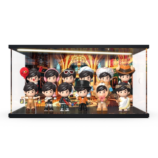 适用周杰伦周同学官方十二星座盲盒手办防尘亚克力灯光收纳展示盒