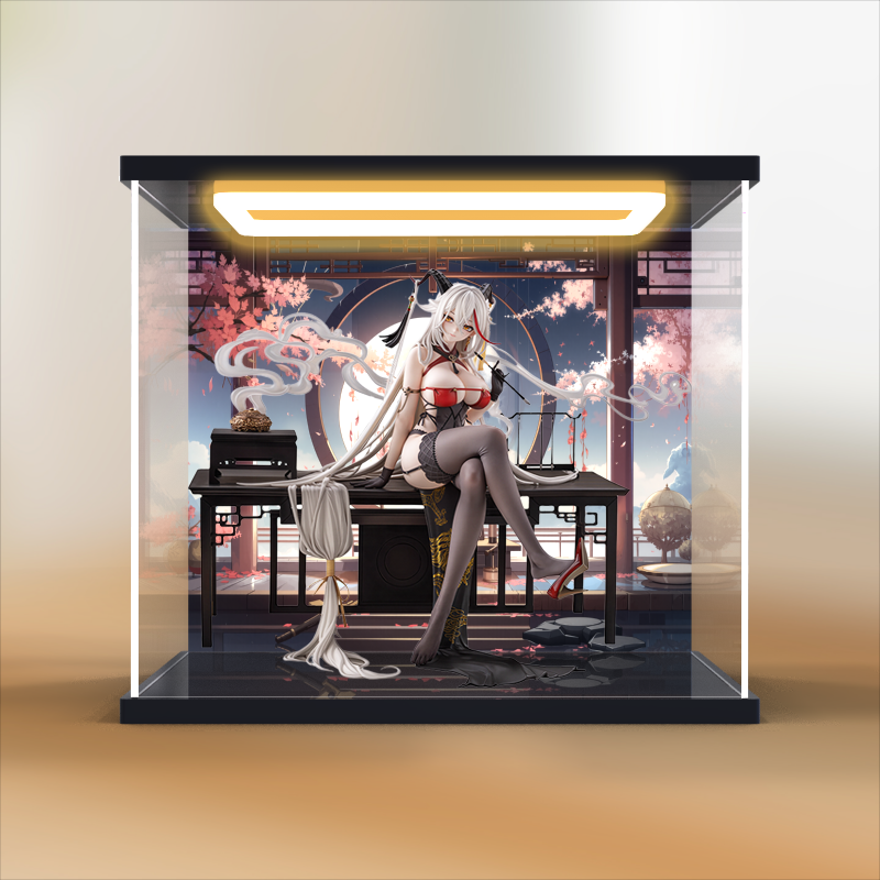 展示盒适用AniGame碧蓝航线 埃格妮丝 埃吉尔 金龙腾祥云手办防尘