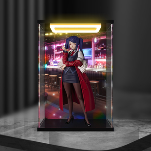 回型灯亚克力展示盒适用七古力 手办主题PUP吉尔斯汀雷手办防尘