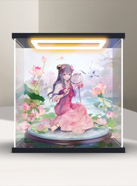 灯光展示盒适用APEX-TOYS Anmi 汉服少女 映水芙蓉 手办防尘罩