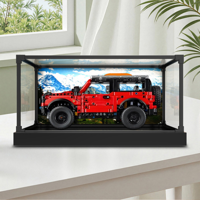 适用42213福特烈马SUV越野车积木拼装摆件亚克力合金框架防尘防尘