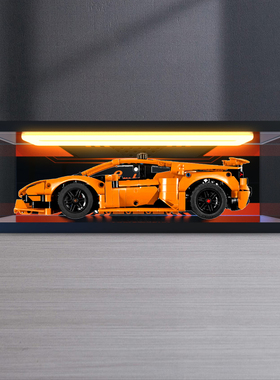 高清防尘罩回灯展示盒适用机械组 42196橙色兰博基尼拼搭积木模型