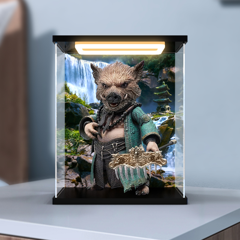 亚克力展示盒适用黑神话悟空八戒可动人偶手办模型回灯彩绘防尘罩