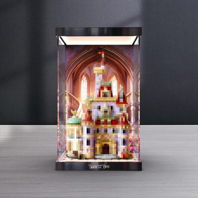 展示盒模型高透明收纳防尘罩适用高乐43263美女与野兽城堡积木