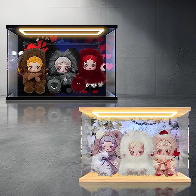 适用泡泡玛特SKULLPANDA不眠剧场系列毛绒SP公仔挂件亚克力展示盒