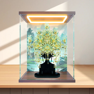 回型灯收纳盒适用拼酷九霄青羽冠金属3D立体模型罩子亚克力展示盒