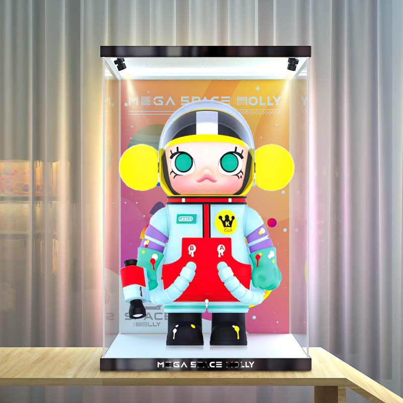 POPMART泡泡玛特 MEGA SPACE MOLLY小画家 亚克力防尘收纳展示盒图片