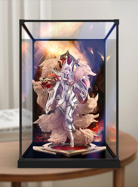 高清展示盒适用英雄联盟名人堂Faker不朽阿狸模型手办防尘合金框