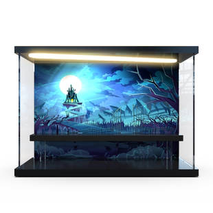 TOM and JERRY 奇幻魔力系列盲盒场景展示盒猫和老鼠手办防尘罩子