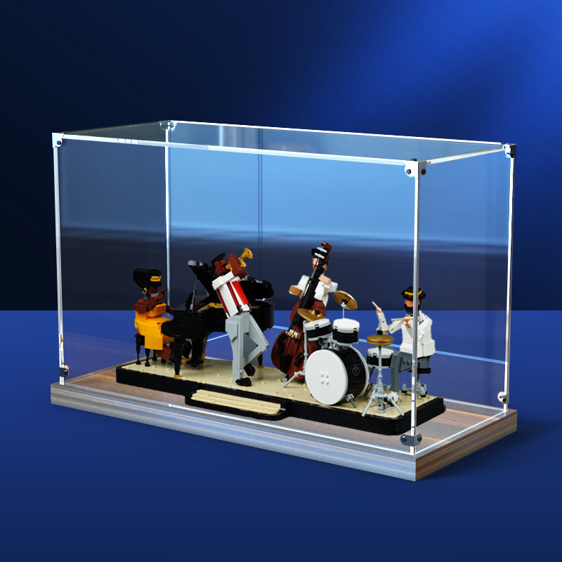 亚克力展示盒适用乐高21334爵士四重奏乐团乐队积木木制防尘罩