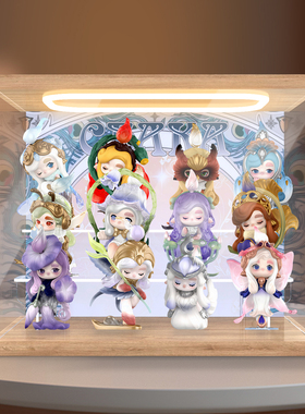 川帝适用泡泡玛特 CHAKA琉光曲系列手办盲盒高清灯光彩绘展示盒