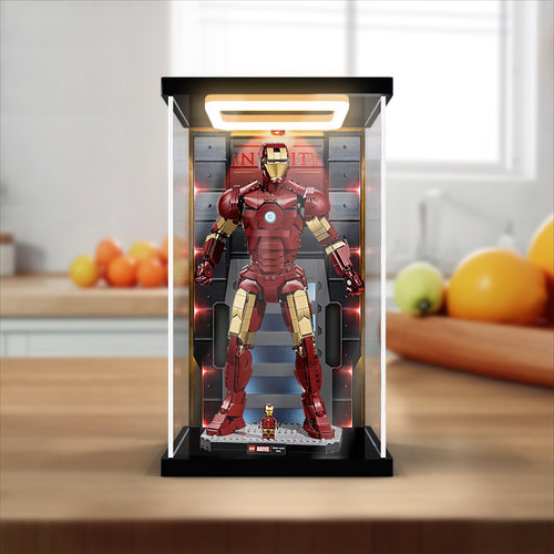川帝适用76344漫威钢铁侠Mark3收藏版积木模型亚克力展示盒防尘