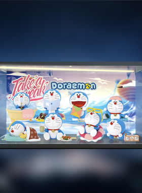 适用52TOYS 哆啦A梦系列 Take a Break 潮玩盲盒灯光场景展示盒