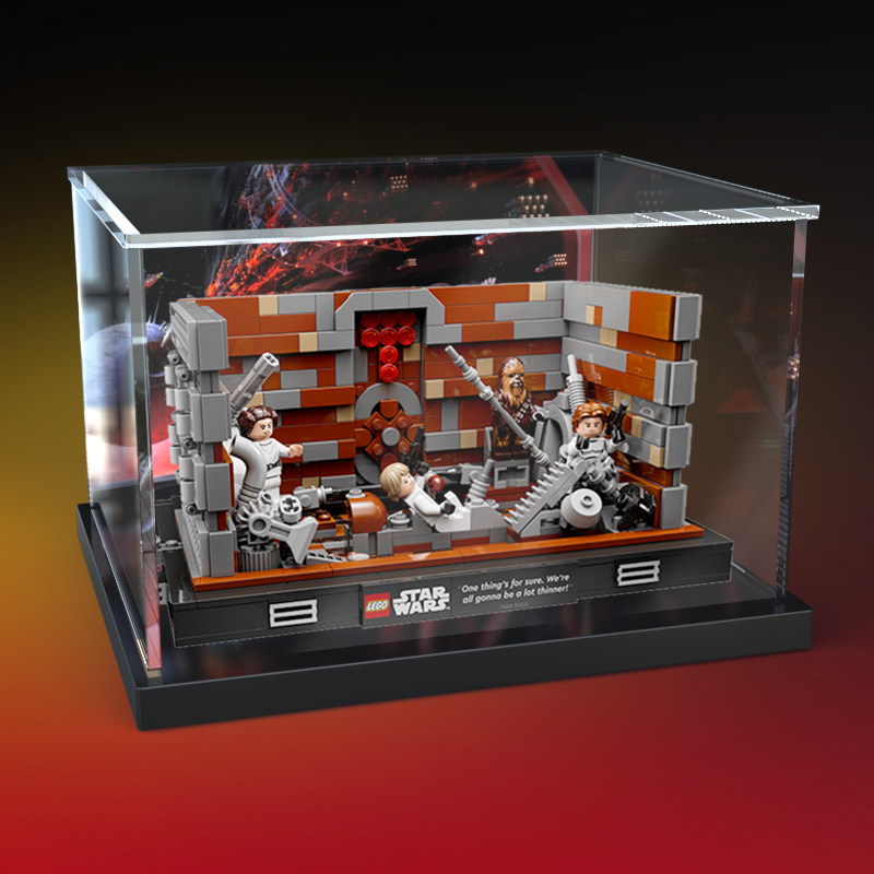 亚克力展示盒适用乐高75339 死星垃圾粉碎机积木拼装透明防尘盒罩
