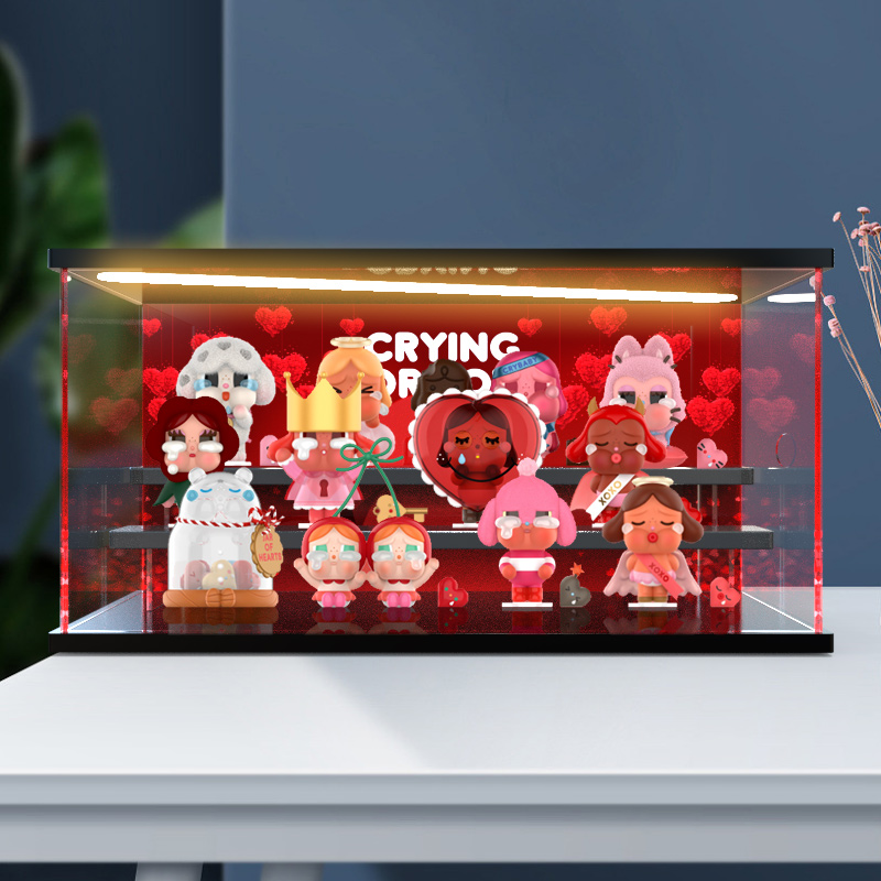 亚克力防尘展示盒适用POPMART泡泡玛特CRYBABY爱神的眼泪系列手办