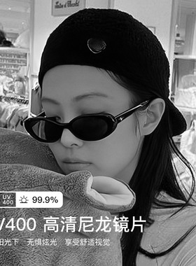 jennie墨镜女2025新款高级感防晒GM猫眼太阳镜防紫外线复古韩系潮