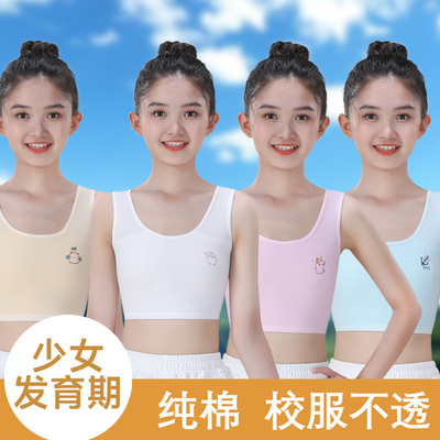 a类纯棉女童一二阶段内衣9-10-11岁发育期小学生文胸少女儿童背心