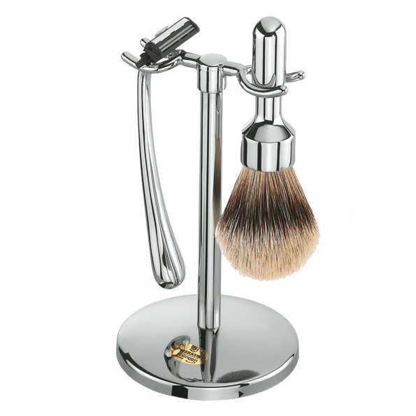 Merkur-德国默克威锋Trac2卡夹剃须刀/支架/刷/皂碗哑光豪华套装