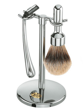 Merkur-德国默克威锋Trac2卡夹剃须刀/支架/刷/皂碗哑光豪华套装