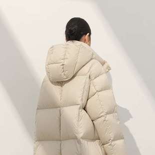 休闲连帽加厚羽绒服女 puff泡芙面包宽松时尚 90白鹅绒2025冬季 新款