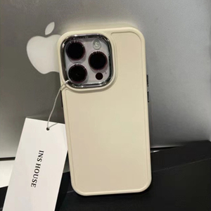 韩国ins小众简约纯色奶白适用iphone14proMax苹果13手机壳12小红书男女款ip14镜头全包11硅胶xs保护套XR软壳