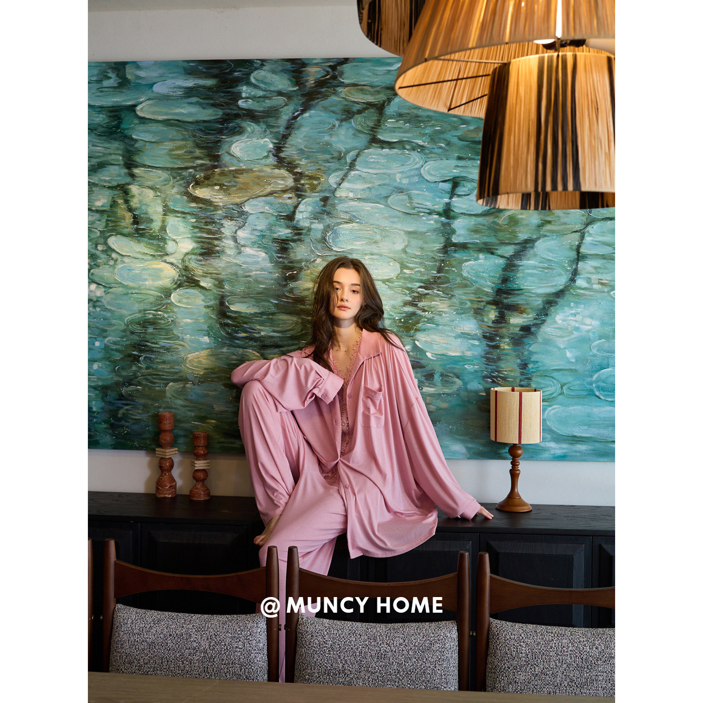 曼系“内在美”温柔高级感春秋长袖背心三件套宽松慵懒柔软睡衣女,女士内衣/男士内衣/家居服,睡衣/家居服套装,淘宝优惠券,粉丝福利购,淘宝优惠卷