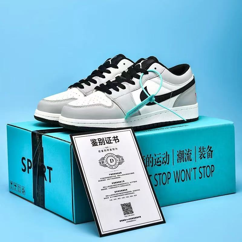 烟灰男女鞋Dunk黑白熊猫秋冬莆田正品aj1低帮板鞋休闲运动耐克