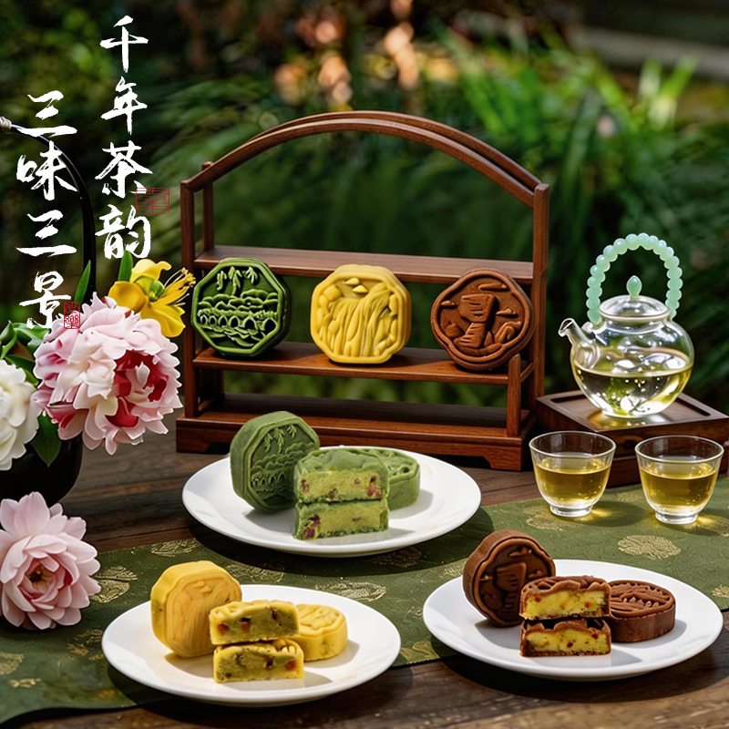 贵州贵茶抹茶风味绿豆糕蔓越莓黄桃红茶特色糕点小吃休闲零食茶点