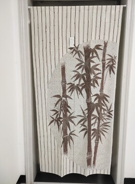 中式开运竹门帘富贵竹隔断客餐厅玄关遮挡厨房卫生间风水帘85x170