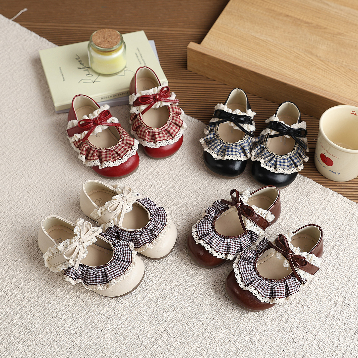 春季新款女童复古小皮鞋蕾丝边蝴蝶结可爱软底百搭公主鞋单鞋宝宝,童鞋/婴儿鞋/亲子鞋,皮鞋,淘宝优惠券,粉丝福利购,淘宝优惠卷