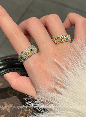 2025年新款彩色宝石戒指女