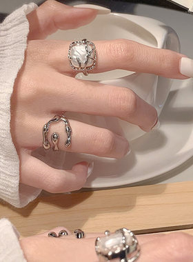 不规则珍珠食指戒指女个性百搭