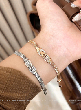 网红款小香风马蹄扣手链