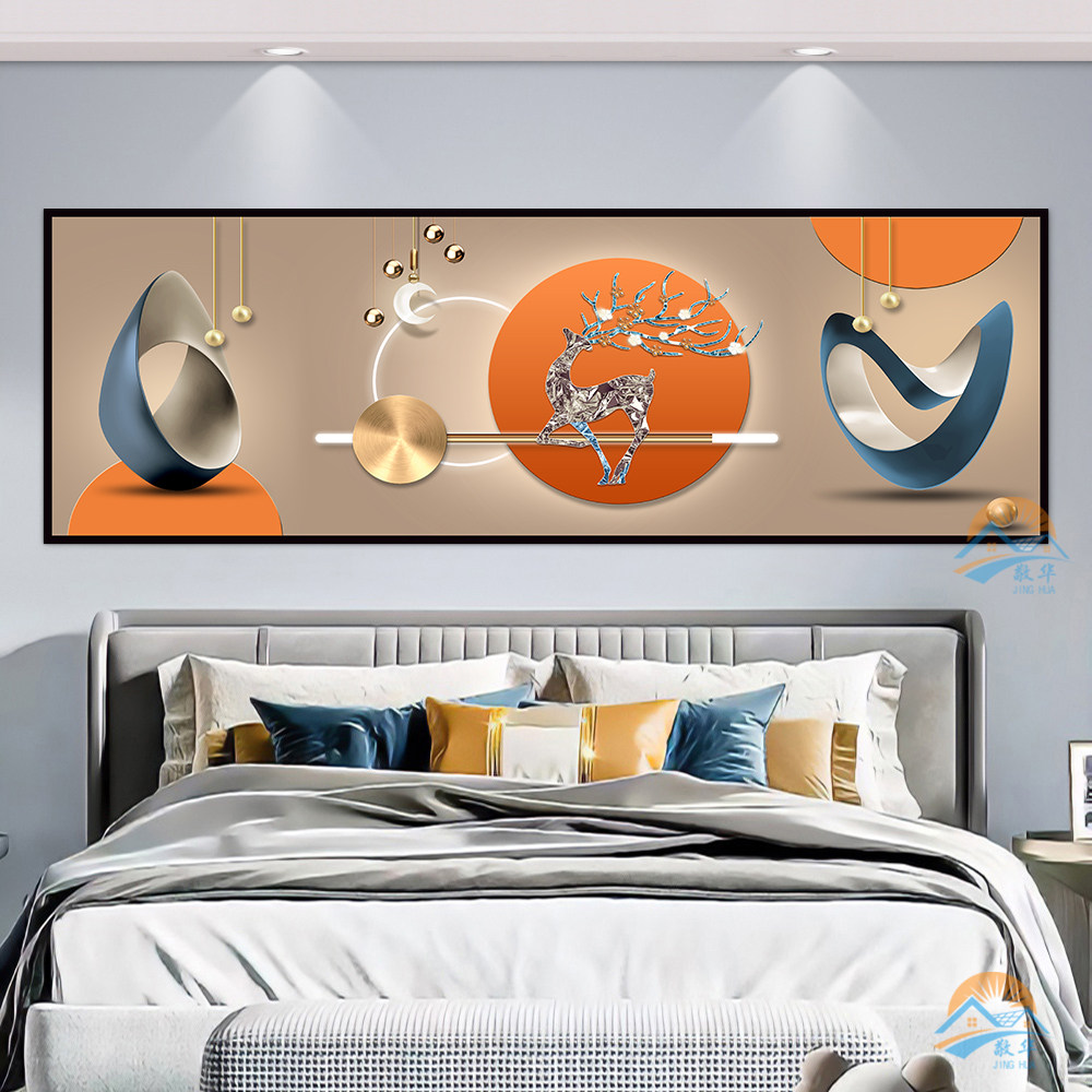 卧室床头装饰画酒店民宿房间背景墙自粘贴画墙贴客厅高级感壁纸画,家居饰品,现代装饰画,淘宝优惠券,粉丝福利购,淘宝优惠卷