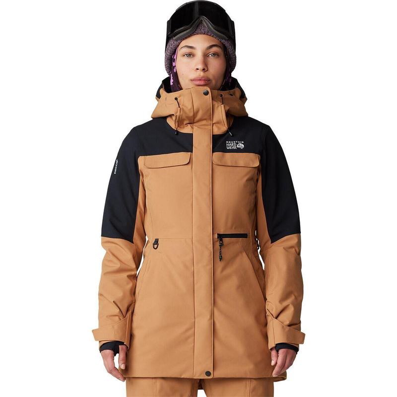 Mountain hardwear山浩女士冲锋衣防水防风保暖滑雪服长款连帽
