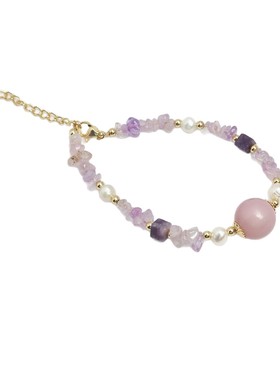 紫水晶碎石转运珠手链