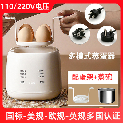 110V220V煮蛋器美英规台湾用迷你多功能蒸蛋器香港家用小型早餐机