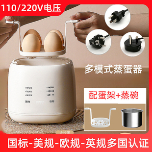 110V220V煮蛋器美英规台湾用迷你多功能蒸蛋器香港家用小型早餐机