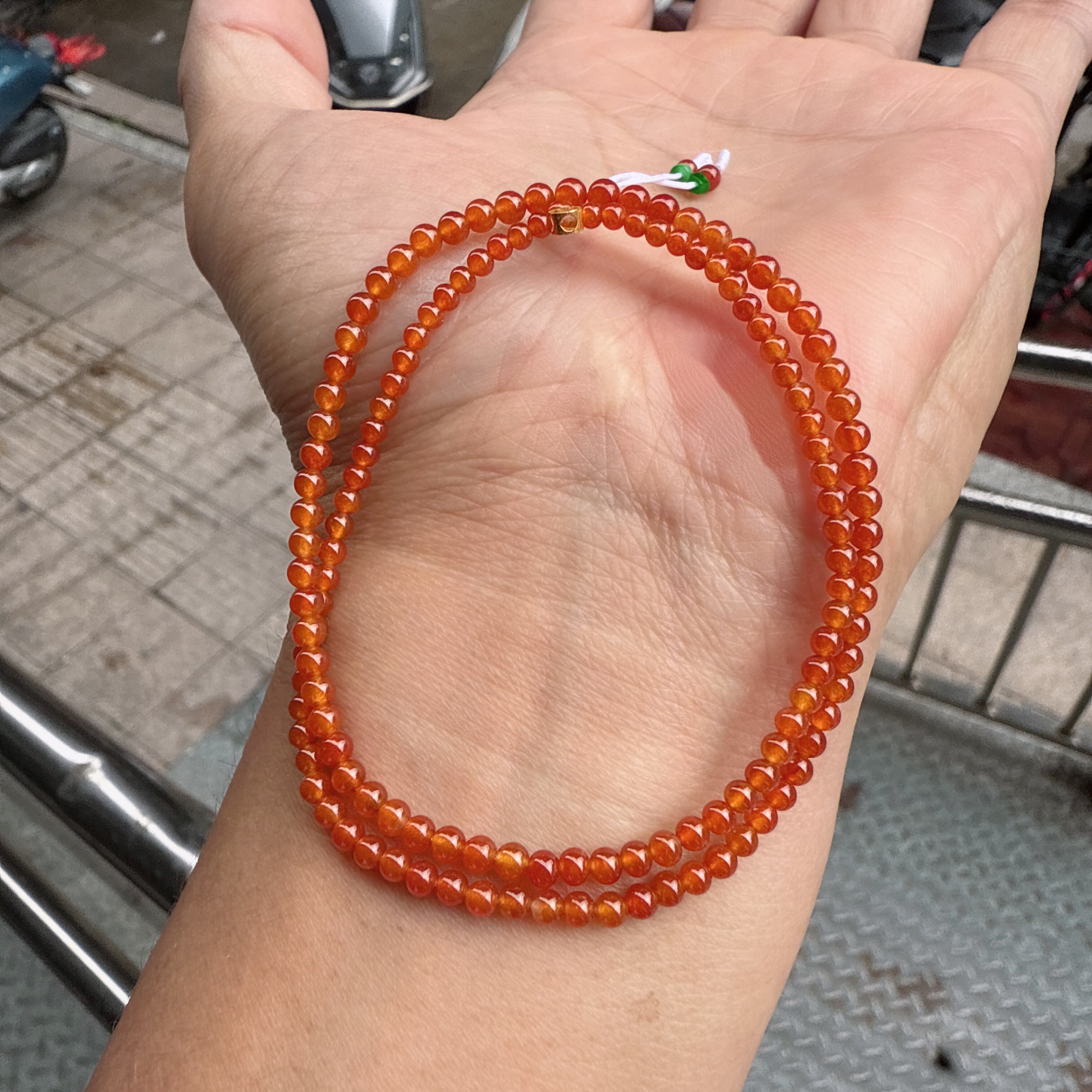天然翡翠红翡多圈手串女款手链项链