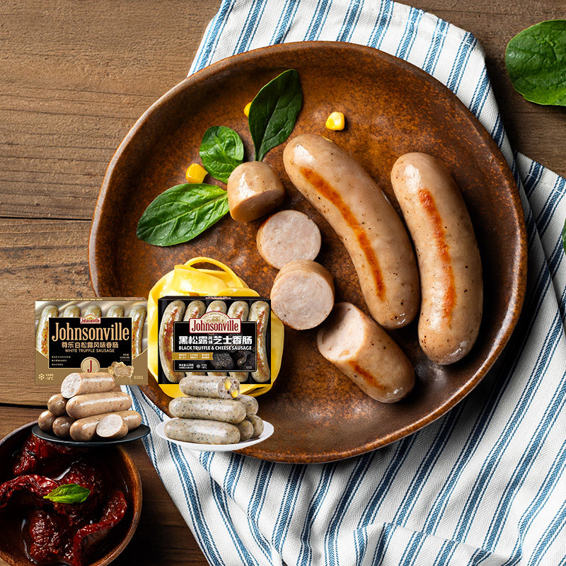 尊乐香肠烤肠黑松露芝士肉肠早餐脆皮速食肠空气炸锅食材年货礼盒