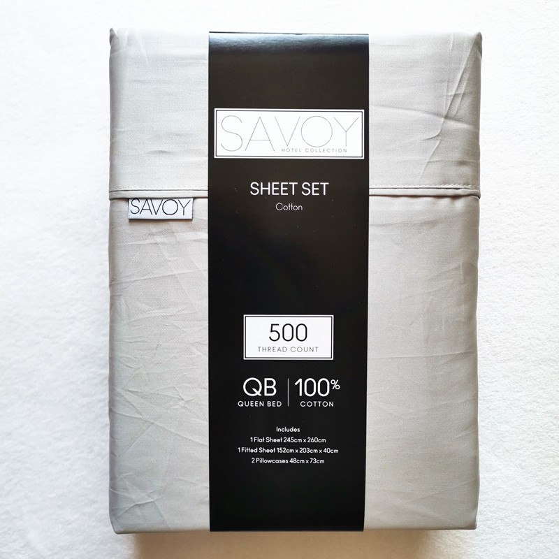 全棉纯棉床单床笠枕头套500根贡缎152x203四件套酒店SAVOY 外贸