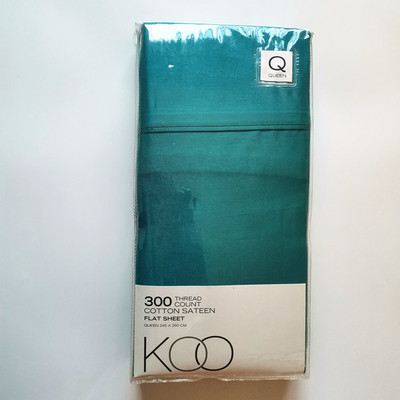 KOO家纺纯棉全棉床单180/230x255高纱支单件双人床床笠床裙 外贸