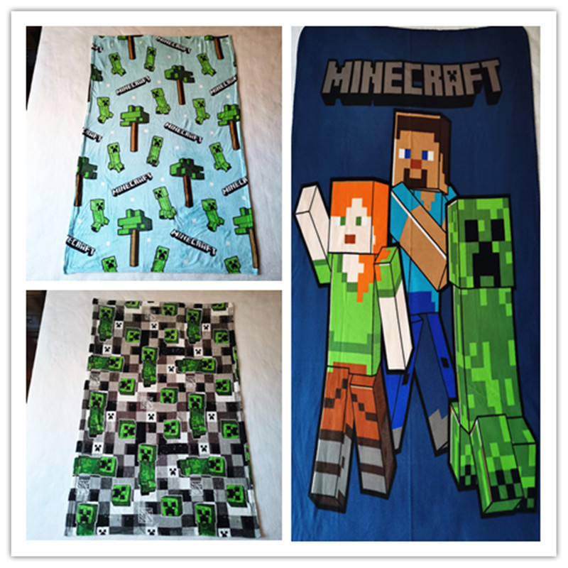 迷你我的世界毛毯100x150儿童毯子盖毯卡通动漫MINECRAFT外贸包邮